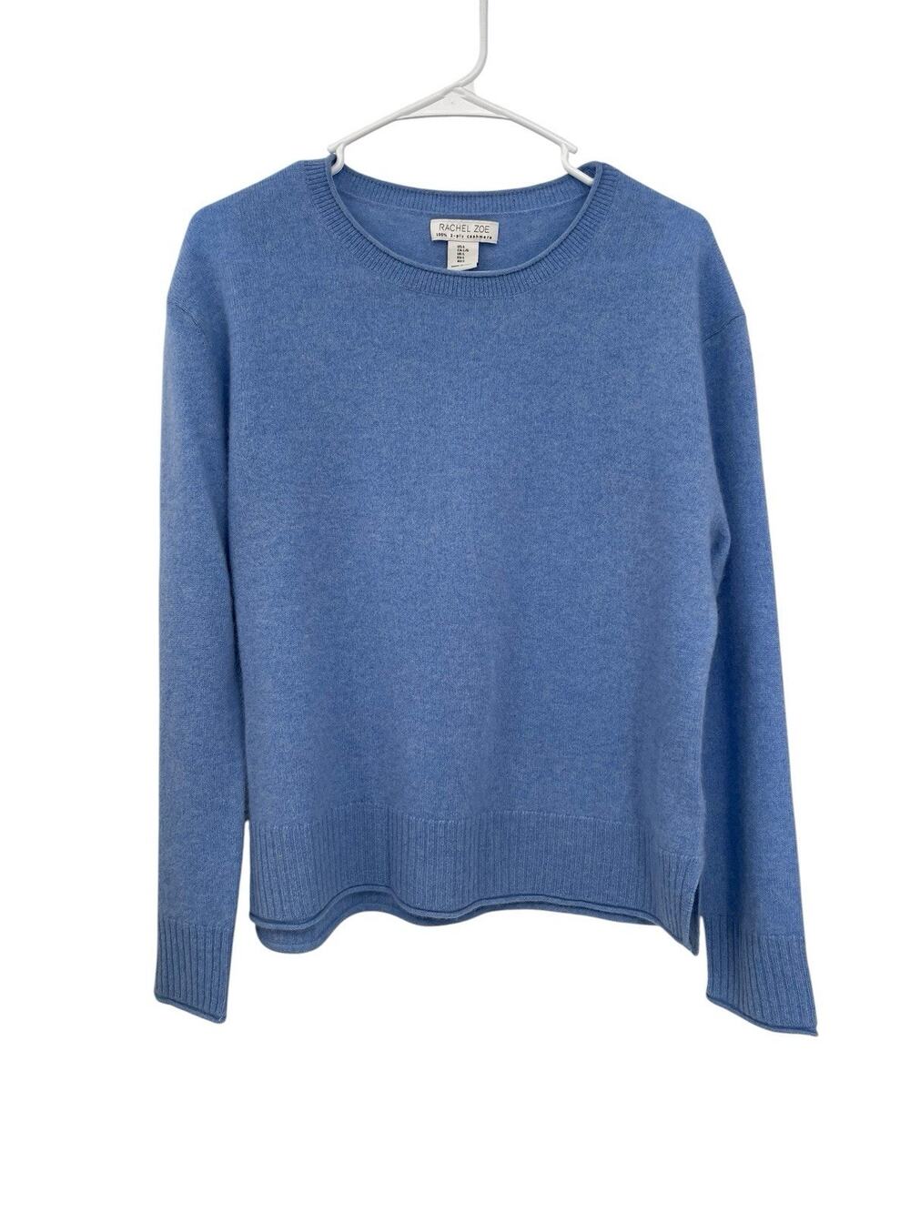 Rachel Zoe 100% 2 Ply Cashmere Sweater Blue Size Large